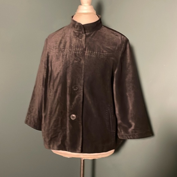 J. Jill coal gray velvet swing Women's Jacket large - Picture 1 of 6